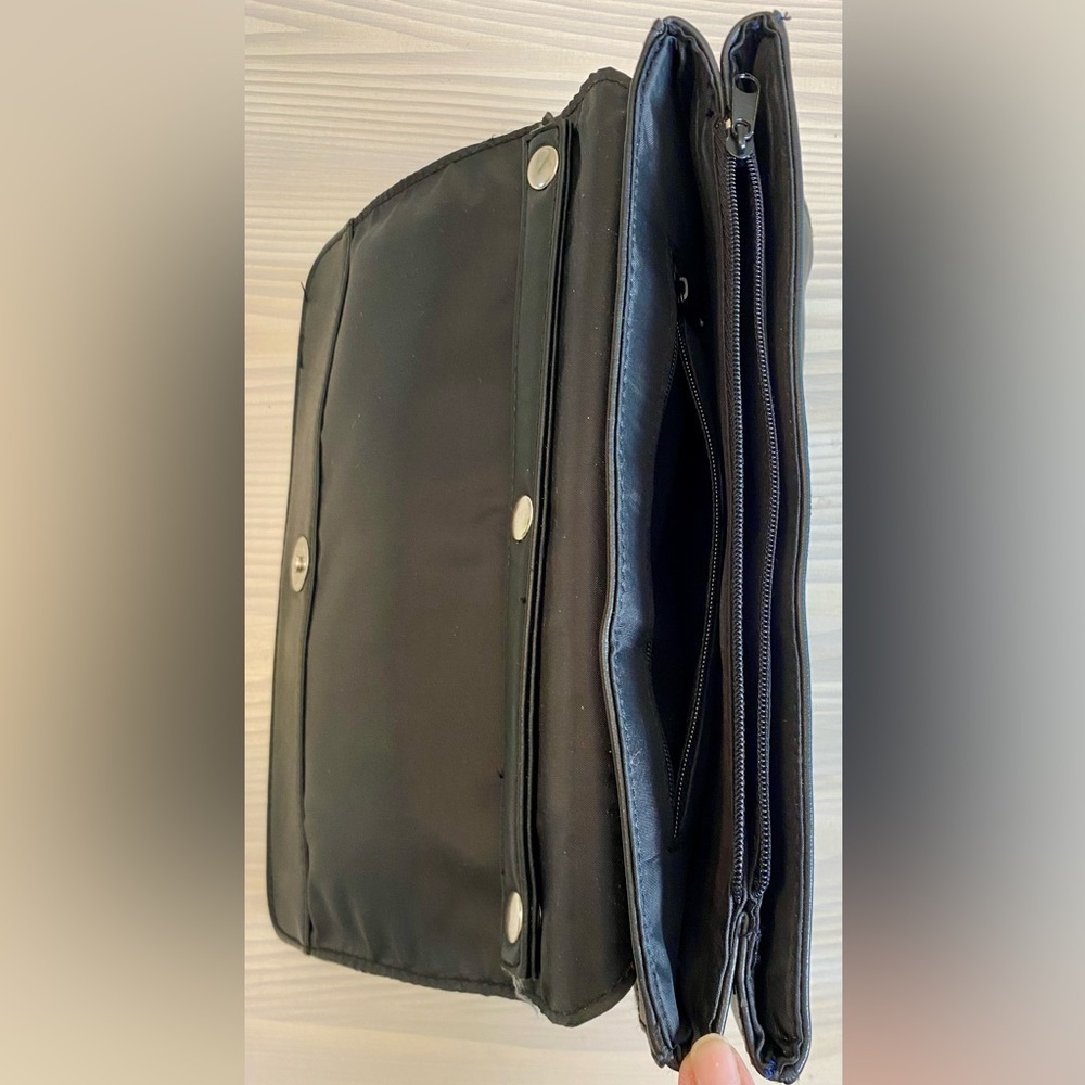 Vintage Black Leather Envelope Clutch • USA Made • Soft 9.5” x 6” - Picture 6 of 10